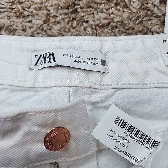 Zara Women's Jeans Straight Leg High Rise Ankle Rigid EU Size 34(2) Straight Fit - Picture 9 of 12
